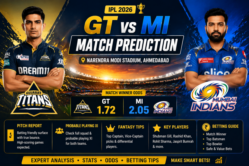 GT vs MI match prediction